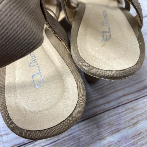 CL by Laundry tan wedge elastic band heels 10 - Picture 4 of 11
